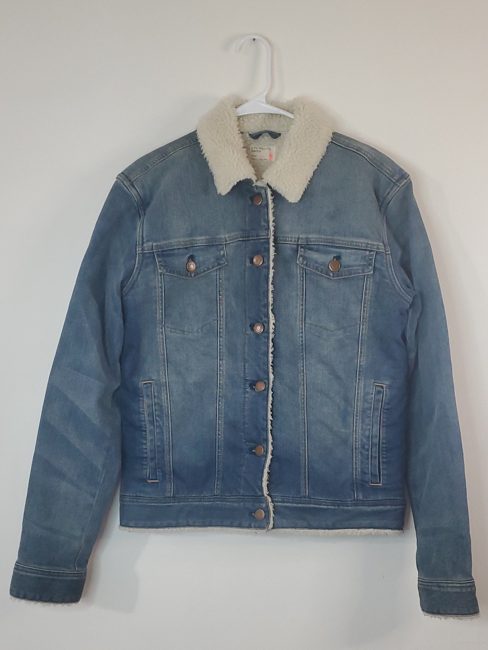 Crewcuts Blue Denim Sherpa Lined Trucker Jacket Size 16 Youth Cozy